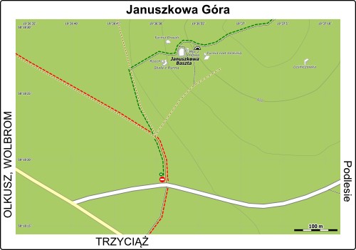 Mapa dojścia do Januszkowej Góry