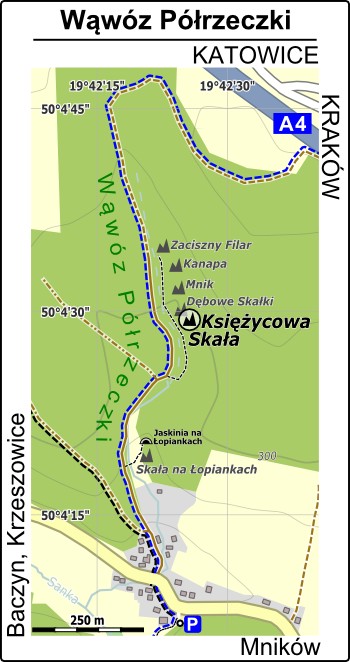 Mapa dojścia do Księżycowej Skały