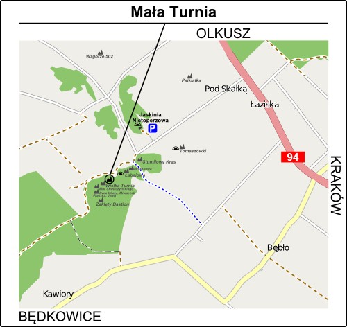 Mapa szczegółowa dojścia do Małej Turni