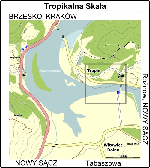 Mapa dojazdu do Tropikalnej Skały