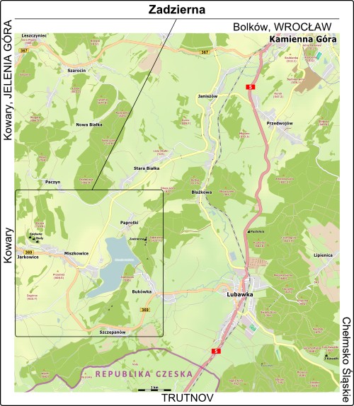 Mapa dojazdu do Zadziernej