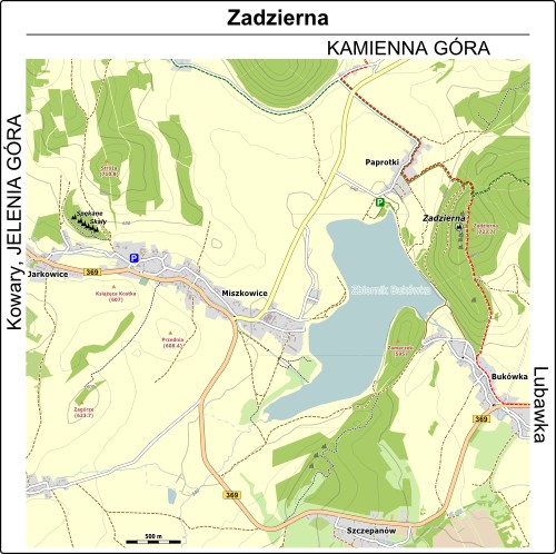 Mapa dojścia do Zadziernej
