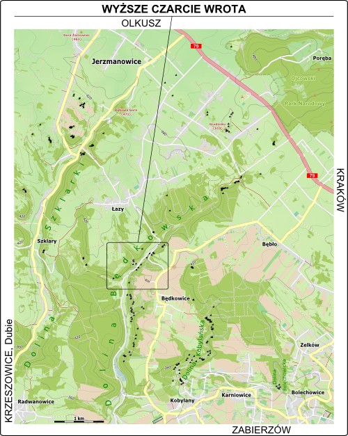 Wyższe Czarcie Wrota - mapa dojazdu