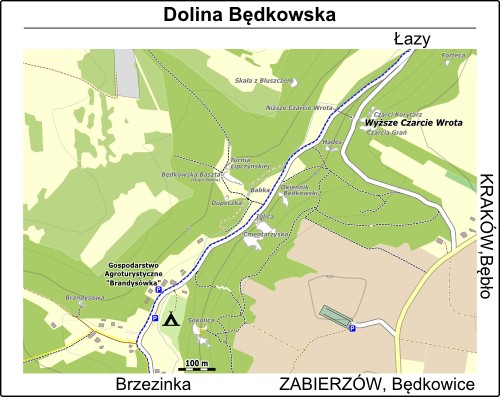 Czarcie Wrota - mapa dojścia