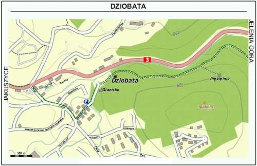 Mapa dojścia do skały Piekielnik