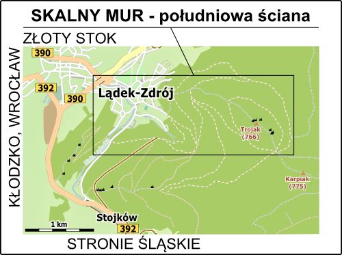 Mapa dojazdu do Lądka-Zdroju