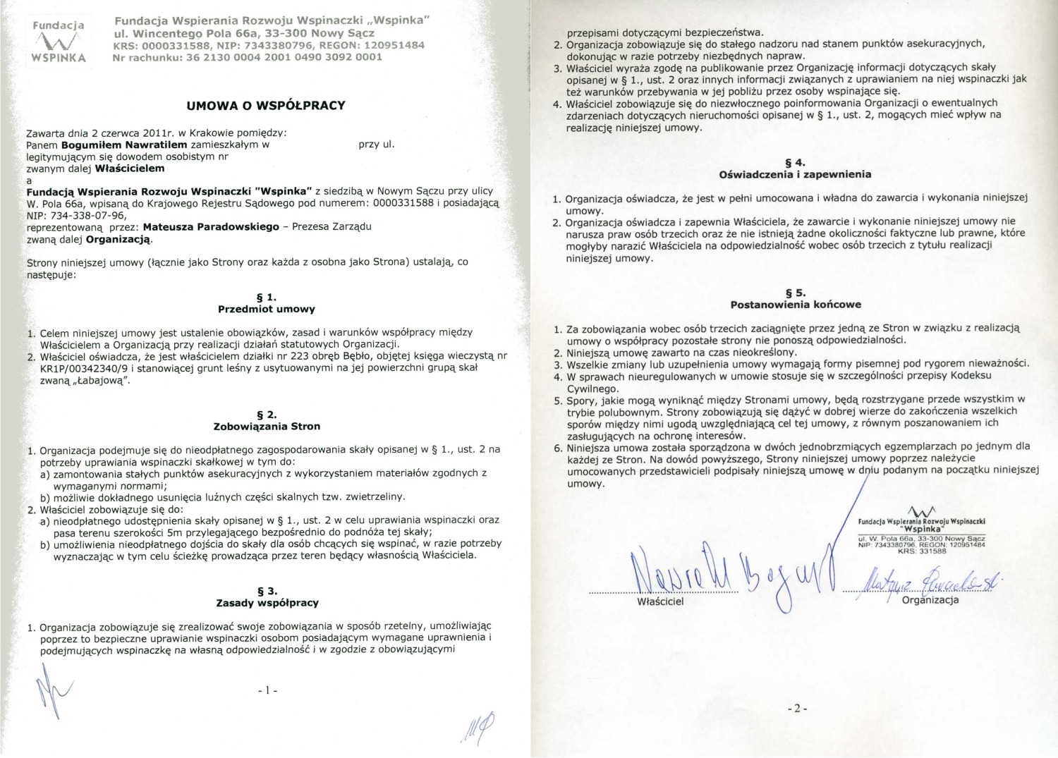 Umowa dostępowa dla Grupy Łabajowej