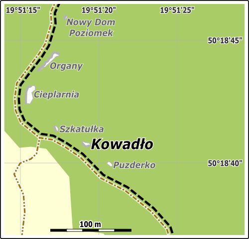 Kowadło - mapa lokalizacji