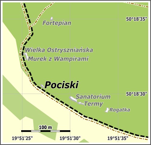 Pociski - mapa lokalizacji